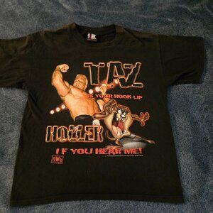 Vintage WCW 2000s TAZ Holler If You Hear Me NWO Wrestling Shirt L